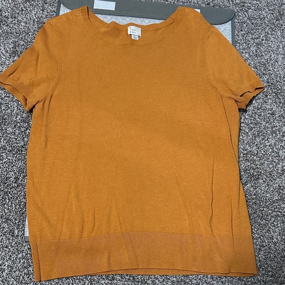 Women's Orange/ Dark Yellow Short Sleeve Top (size L)
